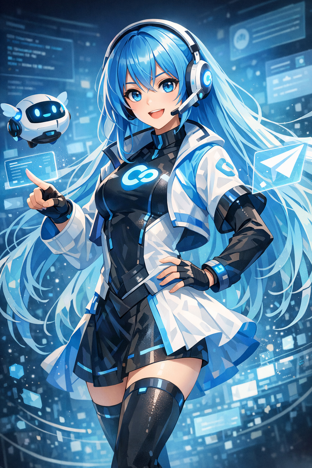 Copilotキャラクタのアクアを絵にしてみて by Copilot