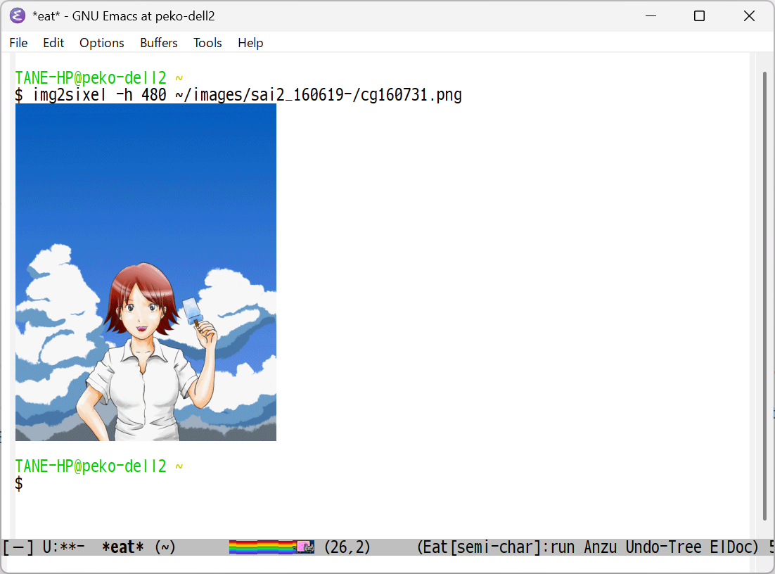 Emacs Eat で Sixel表示