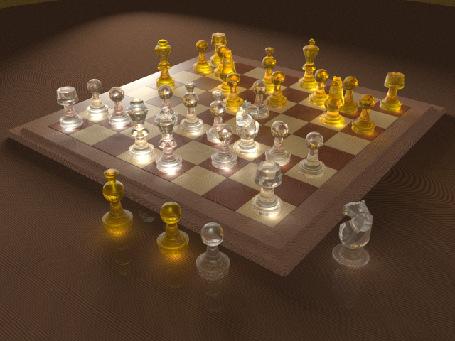 POV-Ray 3.7 chess scene