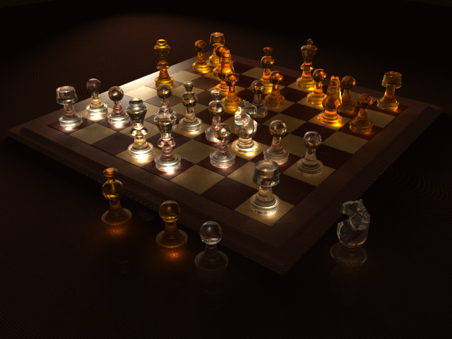 POV-Ray 3.8 chess scene
