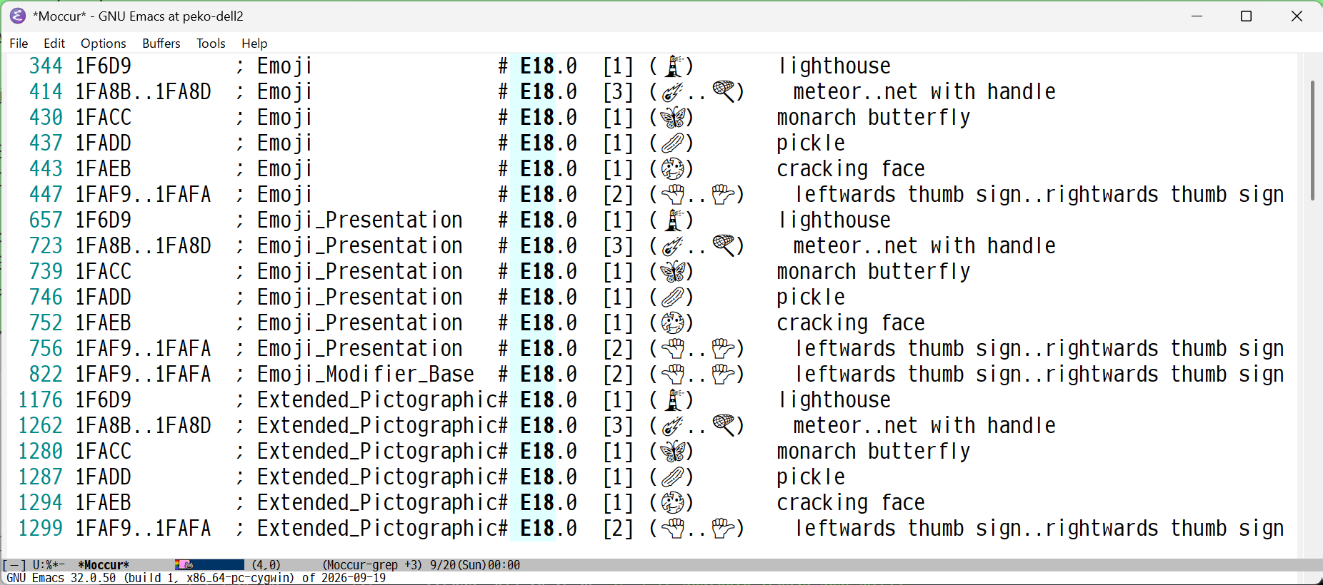 Unicode 18.0絵文字の Noto Emoji に夜表示